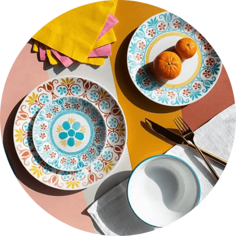 סט צלחות 12 חלקים, Artemis מבית Corning Corelle תוצרת ארצות הברית