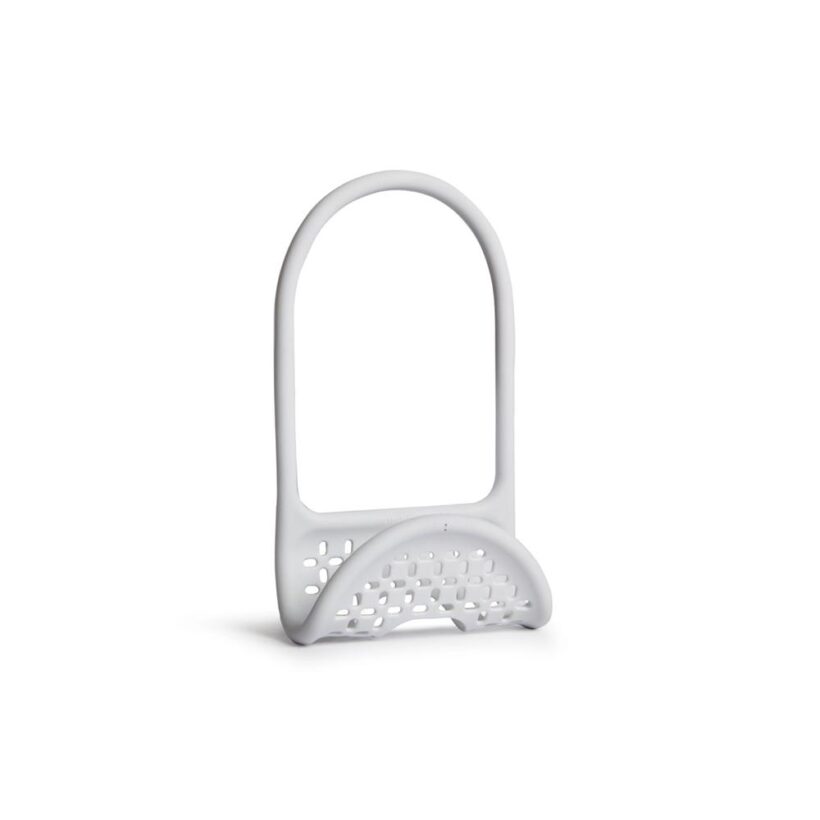 מתקן לספוג Sling לבן מבית המותג הקנדי UMBRA מתכוונן ונתלה על הכיור