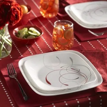 צלחת מנה ראשונה 23 ס"מ,  Splendor Square מבית Corning Corelle תוצרת ארצות הברית