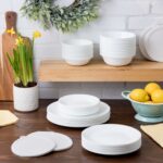 סט 18 חלקים צלחת עוגה, Winter Frost White  מבית Corning Corelle תוצרת ארצות הברית