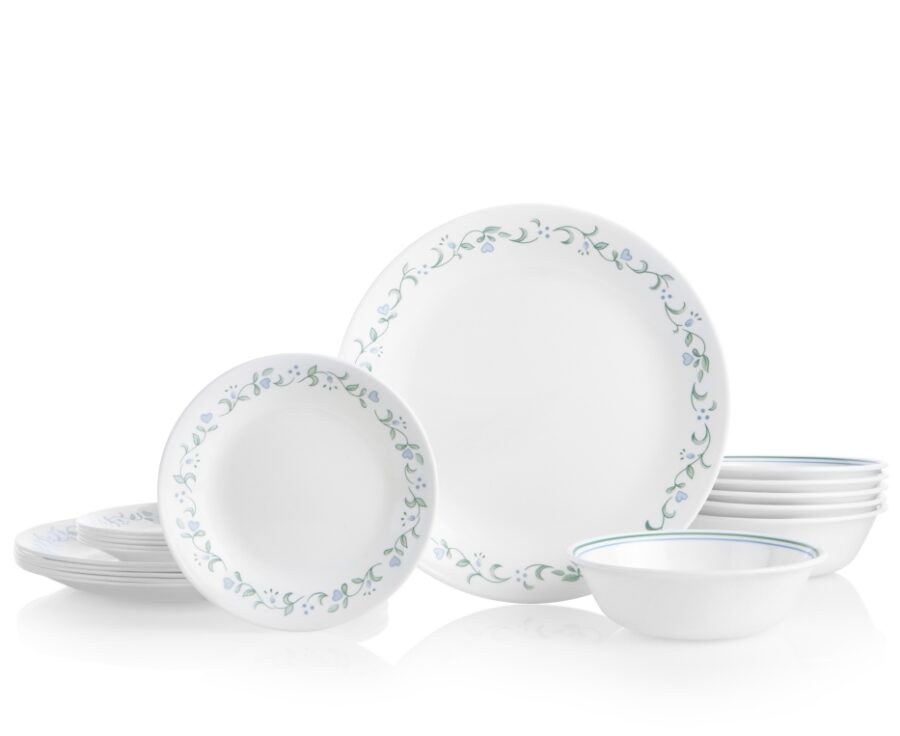 סט 18 חלקים צלחת עוגה, Country Cottage  מבית Corning Corelle תוצרת ארצות הברית