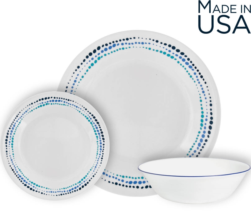 סט 18 חלקים, Ocean Blues עוגה מבית Corning Corelle תוצרת ארצות הברית