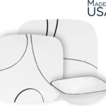 סט 18 חלקים, Simple Lines מבית Corning Corelle תוצרת ארצות הברית