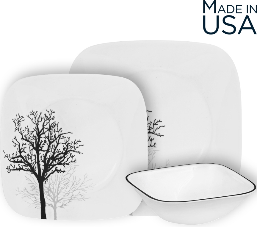 סט 18 חלקים, Timber Shadows  מבית Corning Corelle תוצרת ארצות הברית