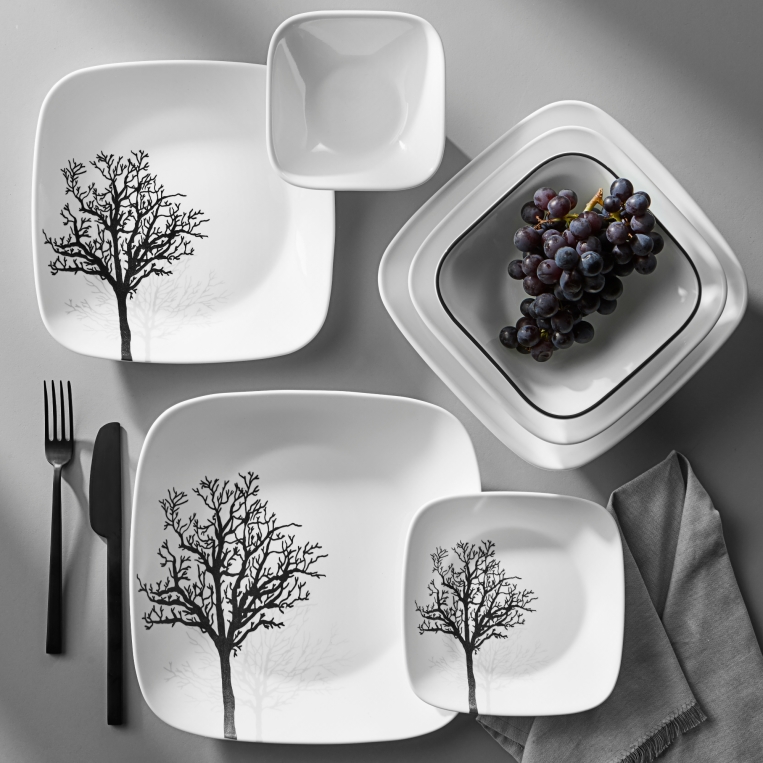 סט 18 חלקים, Timber Shadows  מבית Corning Corelle תוצרת ארצות הברית