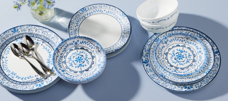 סט 18 חלקים עוגה , Portofino  מבית Corning Corelle תוצרת ארצות הברית