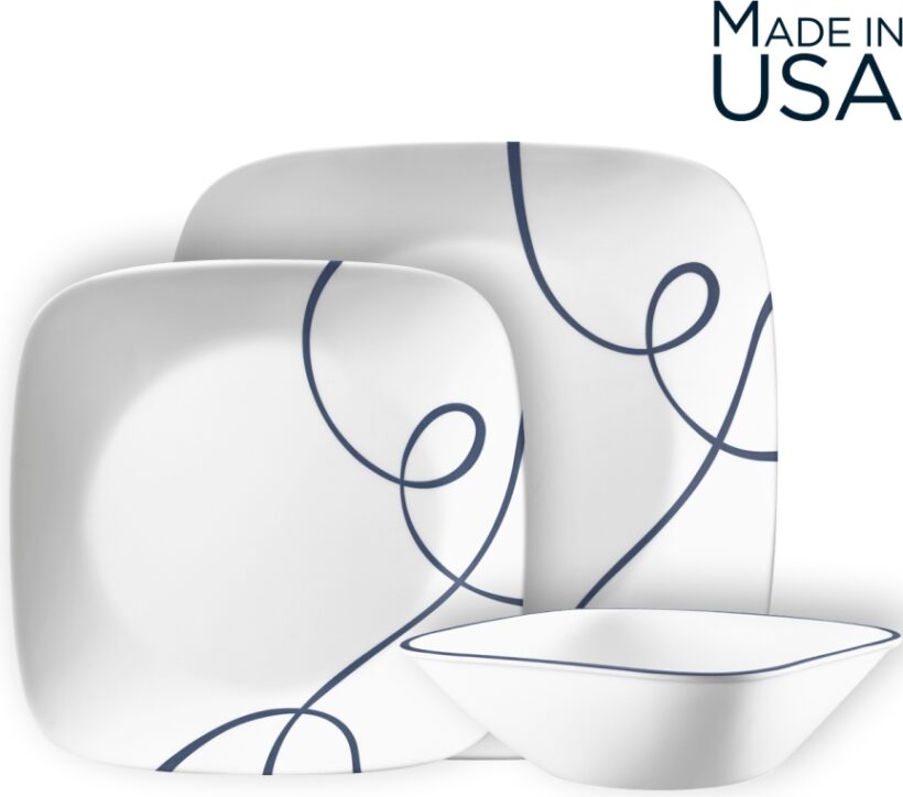 סט 18 חלקים, Lia Square מבית Corning Corelle תוצרת ארצות הברית