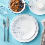צלחת מנה ראשונה 21.5 ס"מ, Indigo Speckle מבית Corning Corelle תוצרת ארצות הברית