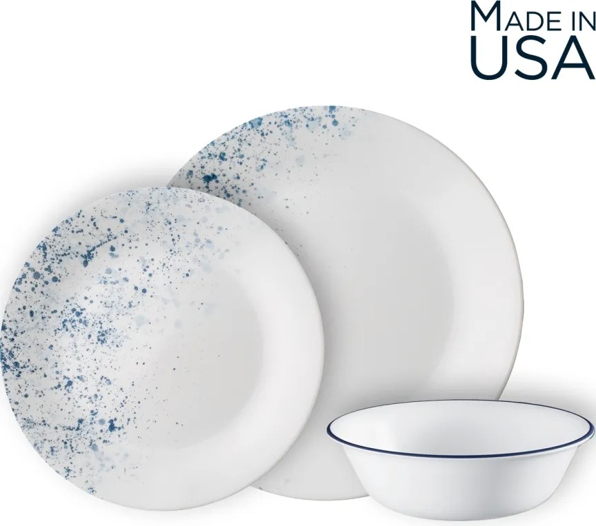 צלחת מנה עיקרית 26 ס"מ, Indigo Speckle מבית Corning Corelle תוצרת ארצות הברית