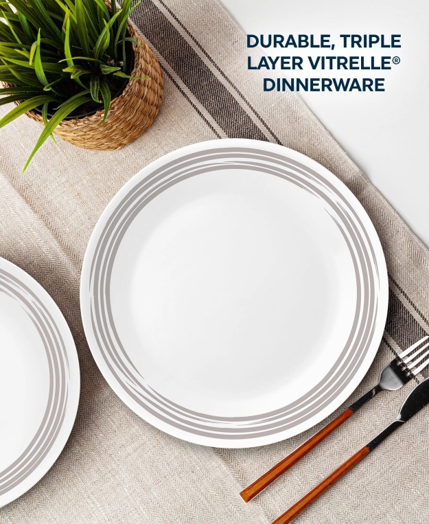 צלחת מנה ראשונה 21.5 ס"מ, Brushed Silver מבית Corning Corelle תוצרת ארצות הברית