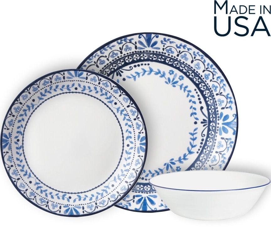 סט 12 חלקים, Portofino  מבית Corning Corelle תוצרת ארצות הברית
