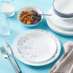 סט 18 חלקים, Indigo Speckle מבית Corning Corelle תוצרת ארצות הברית