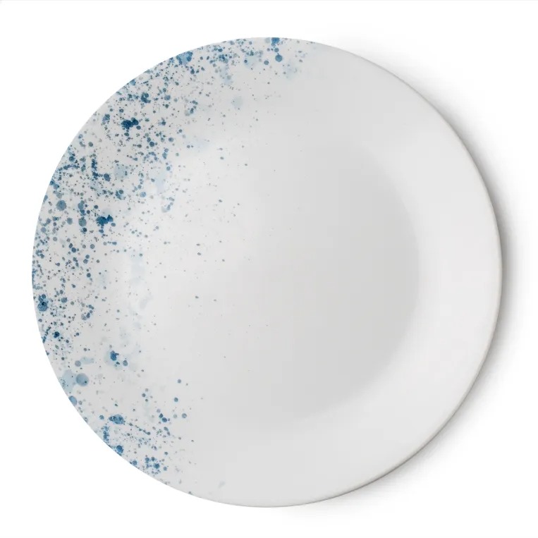 סט 18 חלקים, Indigo Speckle מבית Corning Corelle תוצרת ארצות הברית