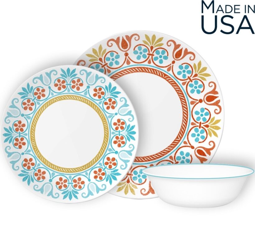 סט צלחות 12 חלקים Terracotta Dreams מבית Corning Corelle תוצרת ארצות הברית