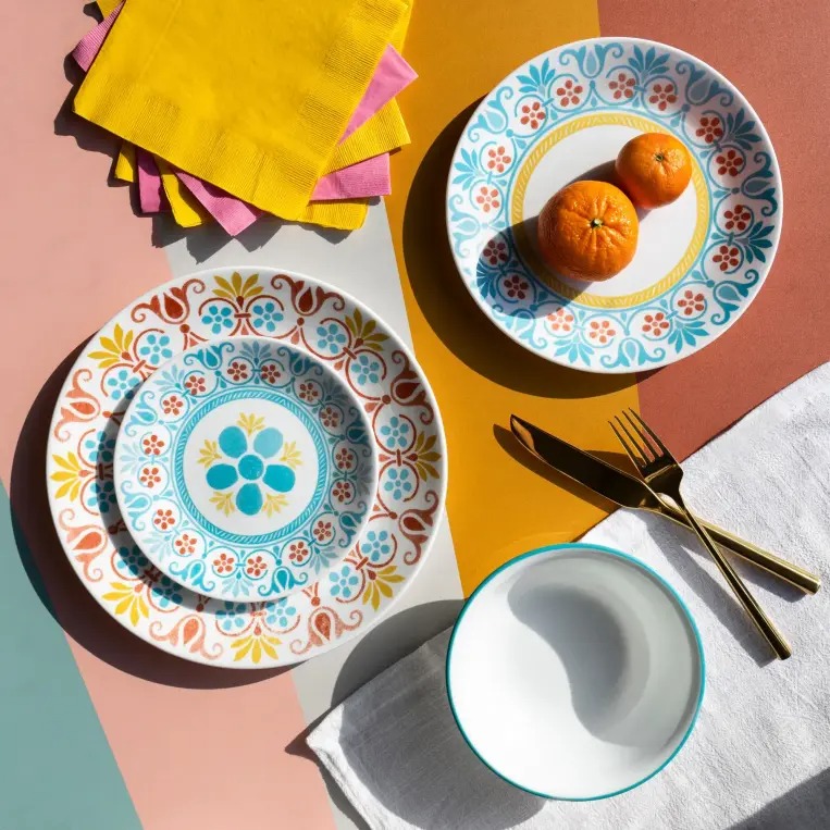 סט צלחות 12 חלקים Terracotta Dreams מבית Corning Corelle תוצרת ארצות הברית