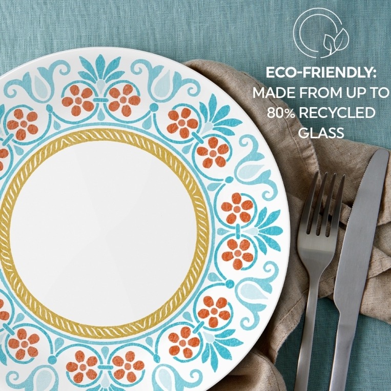 סט צלחות 12 חלקים Terracotta Dreams מבית Corning Corelle תוצרת ארצות הברית