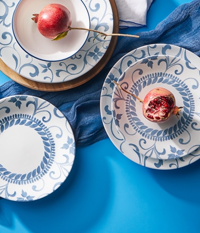 סט צלחות 12 חלקים, Artemis מבית Corning Corelle תוצרת ארצות הברית