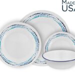 סט צלחות 24 חלקים, Ocean Blues מבית Corning Corelle תוצרת ארצות הברית