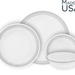 סט צלחות 24 חלקים, Mystic Gray מבית Corning Corelle תוצרת ארצות הברית
