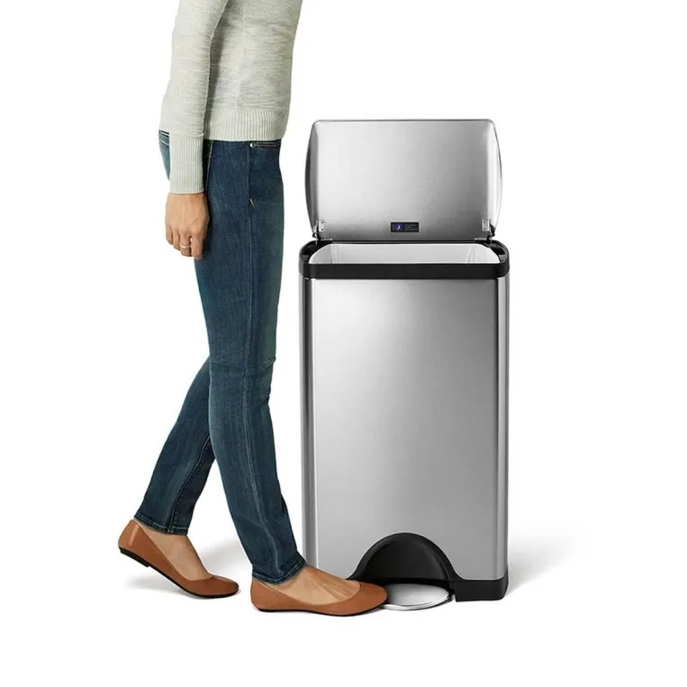 פח דוושה מלבני, נירוסטה 38 ל'-simplehuman