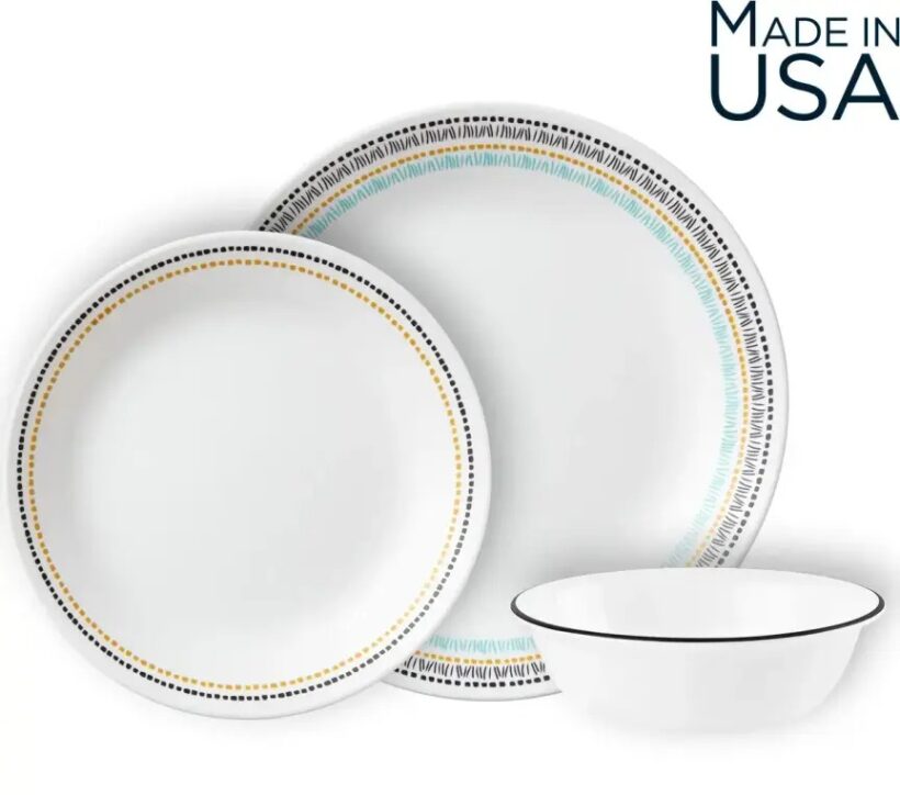 סט 12 חלקים, דגם Corning Corelle  Paloma תוצרת ארצות הברית