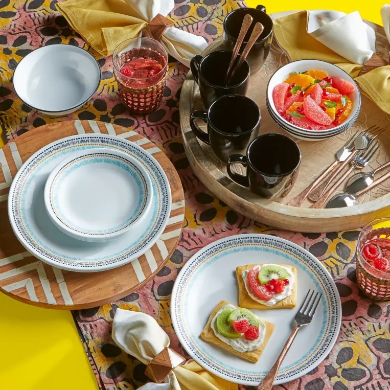 סט 12 חלקים, דגם Corning Corelle  Paloma תוצרת ארצות הברית
