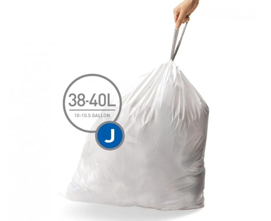 60 שקיות מסוג J, לפח 30-45 ל’  Simplehuman