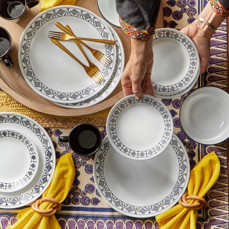 צלחת מנה ראשונה 21.5 ס"מ, Cusco מבית Corning Corelle תוצרת ארצות הברית
