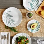 סט צלחות 12 חלקים, Solar Print מבית Corning Corelle תוצרת ארצות הברית