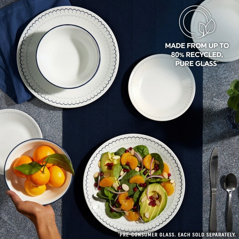 סט 18 חלקים, Caspian  מבית Corning Corelle תוצרת ארצות הברית