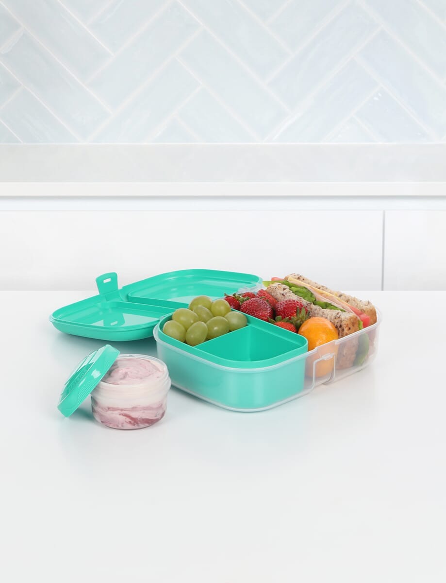 קופסת אוכל מחולקת  1.1 ליטר SISTEMA צבע מנטה