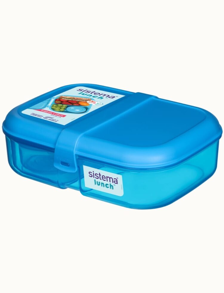 קופסת אוכל מחולקת 1.1 ליטר צבע כחול SISTEMA