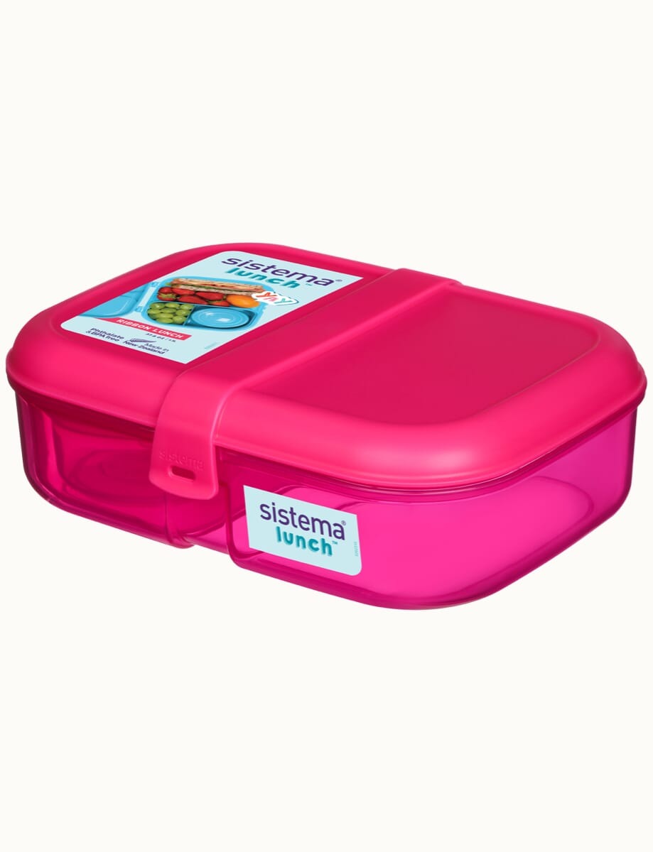 קופסת אוכל מחולקת 1.1 ליטר צבע ורוד SISTEMA