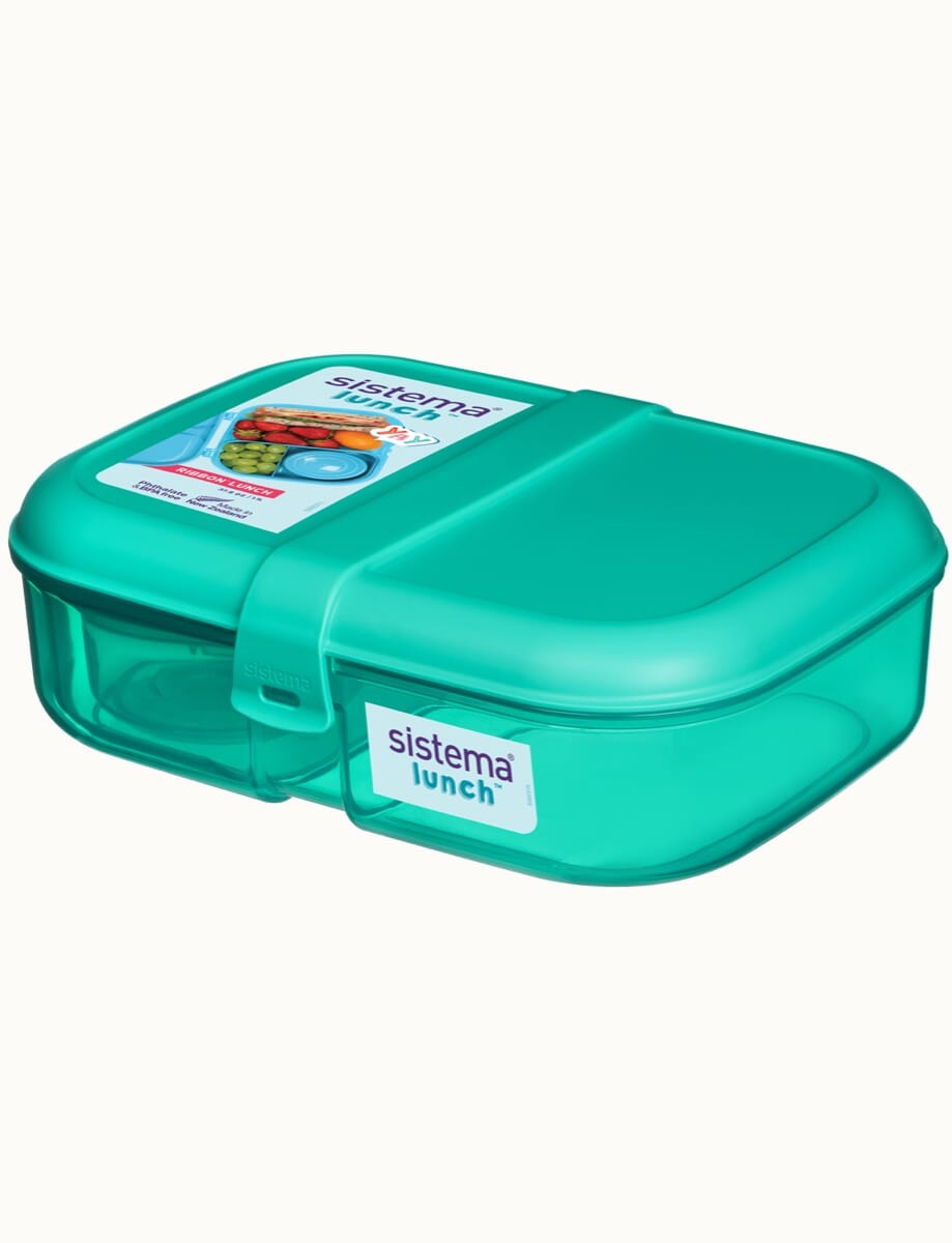 קופסת אוכל מחולקת 1.1 ליטר צבע טורקיז SISTEMA