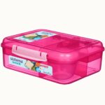 קופסת אוכל מחולקת 1.65 ליטר צבע ורוד SISTEMA