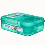 קופסת אוכל מחולקת 1.65 ליטר צבע טורקיז SISTEMA