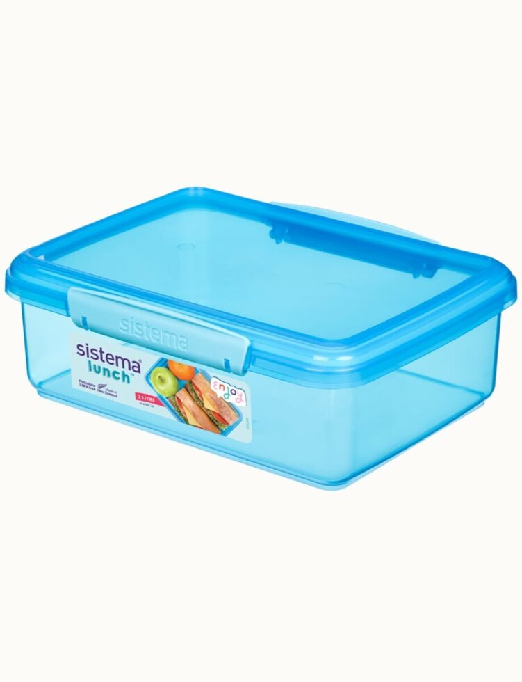 קופסת אוכל מלבנית 2 ליטר צבע כחול SISTEMA