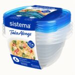 מארז 4 אחסוניות מרובעות גבוהות 1.2 ליטר SISTEMA