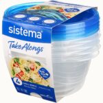 מארז 4 אחסוניות עגולות 760 מ"ל SISTEMA
