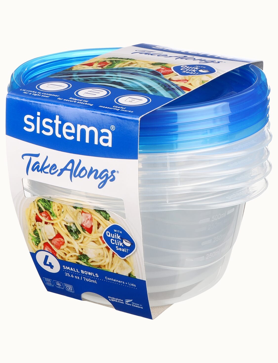 מארז 4 אחסוניות עגולות 760 מ”ל SISTEMA