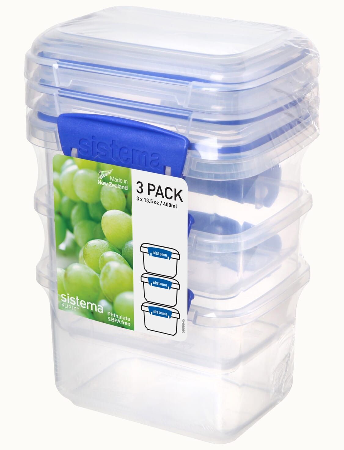 מיכל  אחסון הרמטי 400 מ”ל מסדרת Sistema – KLIP IT Plus