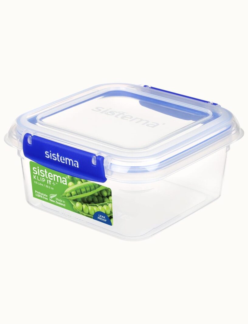 מיכל  אחסון הרמטי מרובע 1.15 ליטר מסדרת Sistema - KLIP IT Plus