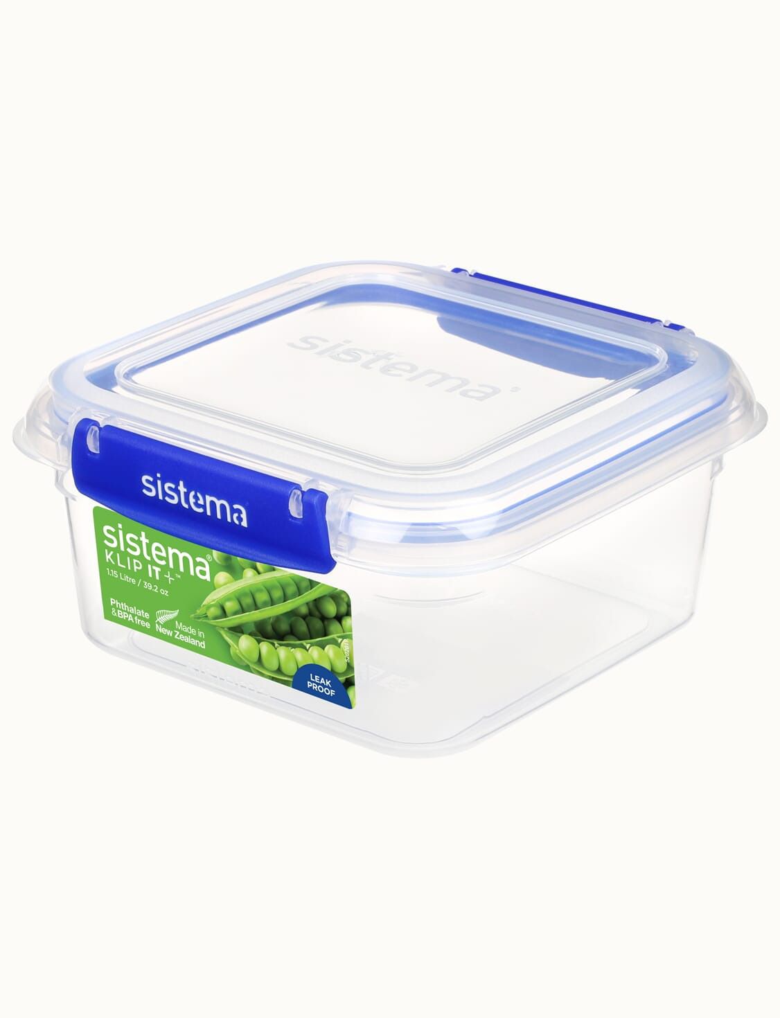 מיכל  אחסון הרמטי מרובע 1.15 ליטר מסדרת Sistema – KLIP IT Plus