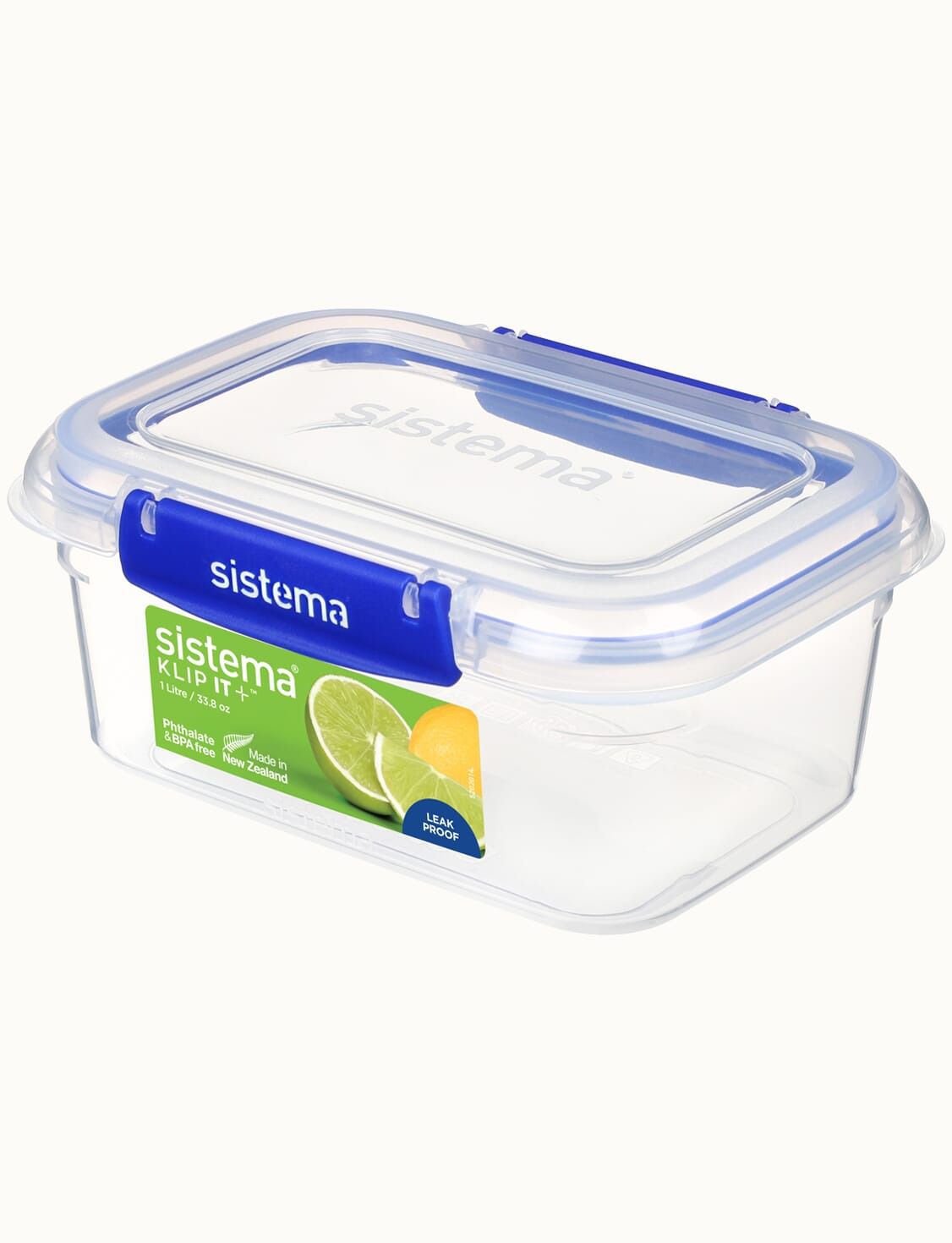 מיכל  אחסון הרמטי מלבני 1 ליטר מסדרת Sistema – KLIP IT Plus