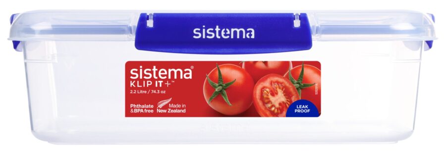 מיכל  אחסון הרמטי מלבני 2.2 ליטר מסדרת Sistema - KLIP IT Plus