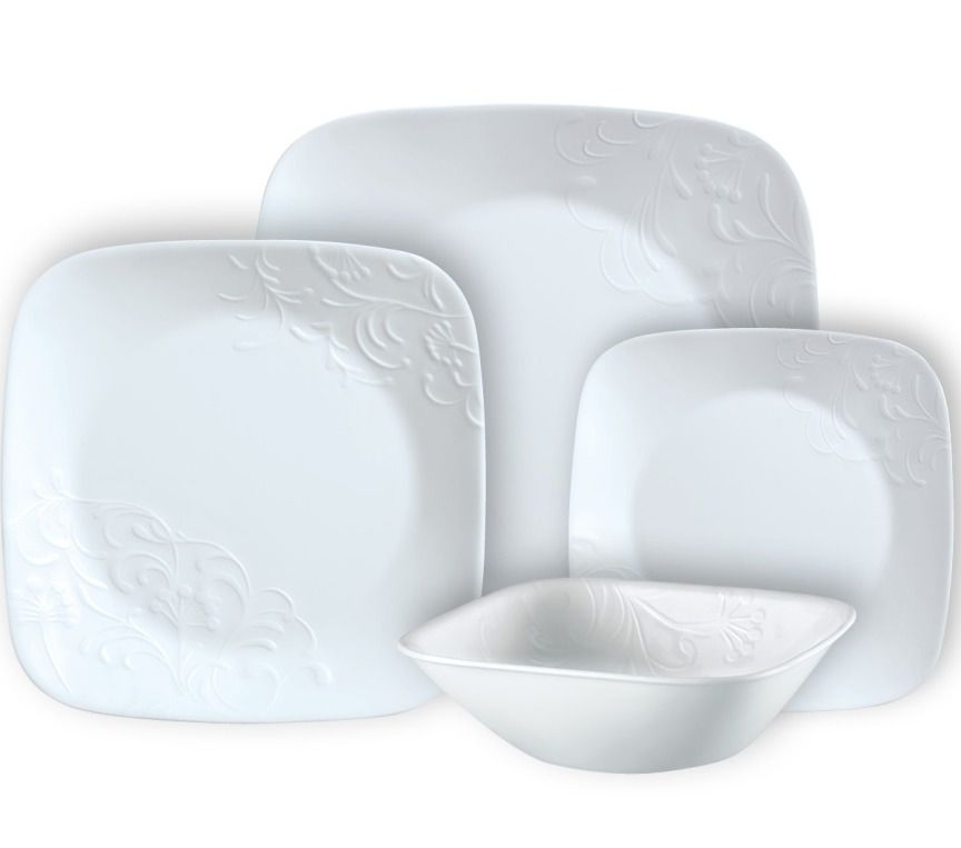 סט צלחות 16 חלקים, Cherish מבית Corning Corelle תוצרת ארצות הברית