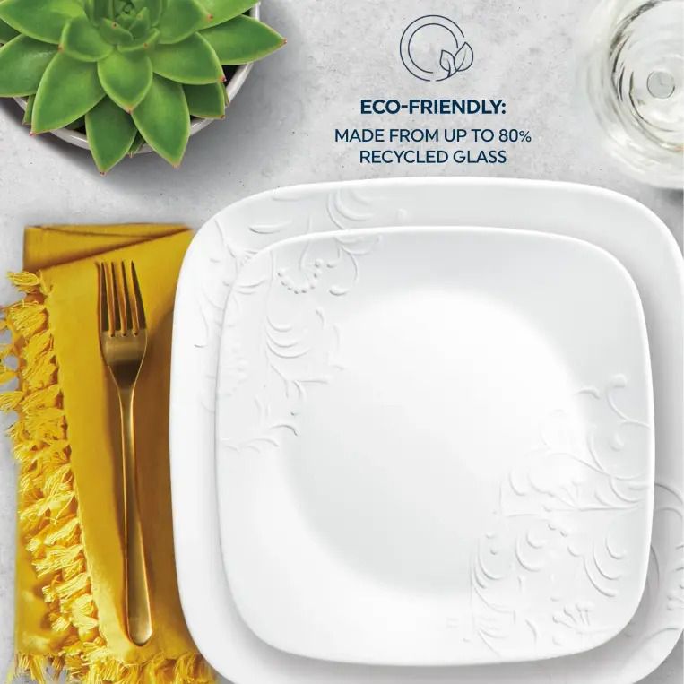 סט צלחות 16 חלקים, Cherish מבית Corning Corelle תוצרת ארצות הברית