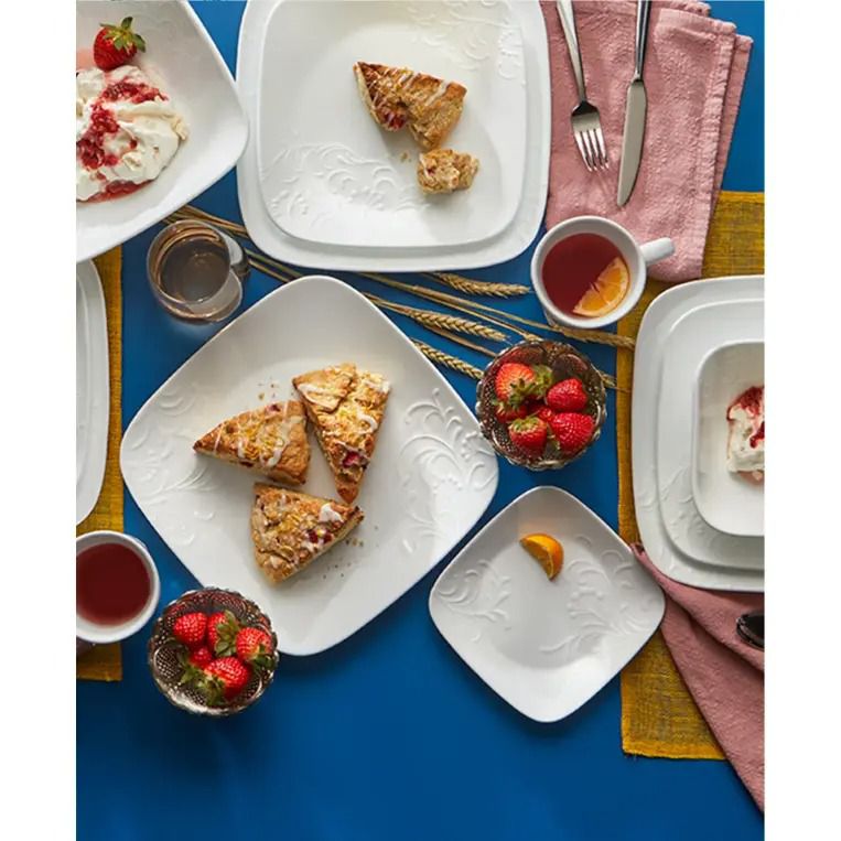 סט צלחות 16 חלקים, Cherish מבית Corning Corelle תוצרת ארצות הברית