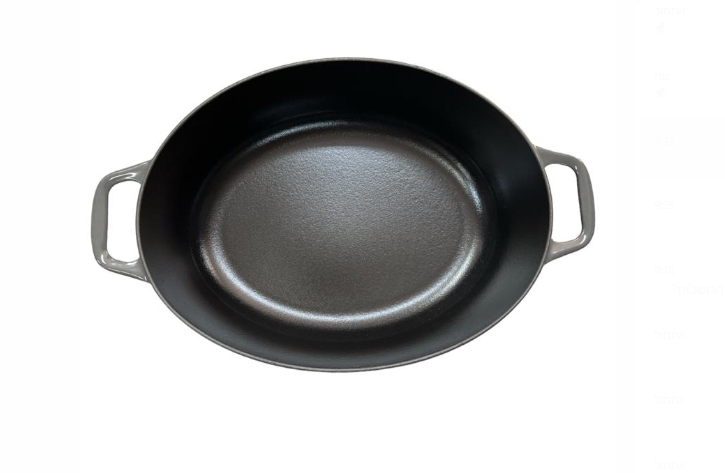 סיר אובלי 35 ס"מ 8.5 ליטר צבע קוויאר מבית CHASSEUR