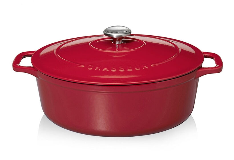 סיר אובלי 27 ס”מ 3.4 ליטר אדום מבית CHASSEUR